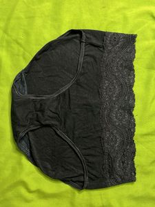 USED and Customiseable cotton lace black panty