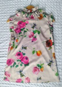 Floral Bee Print Top