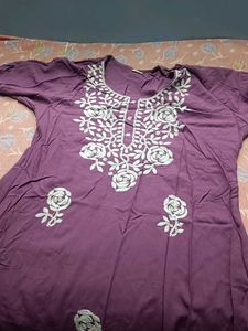 Embroidered Purple Kurta