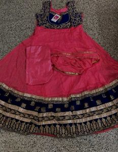 New Pink Anarkali Kurta Set For Grabs