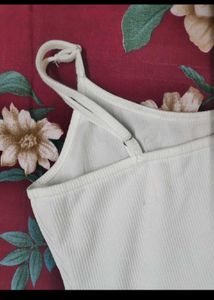 White Spaghetti Strap Crop Top