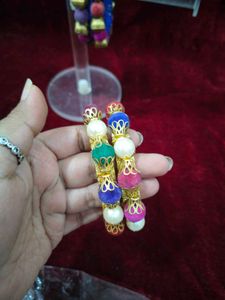 Colorful Beaded thread Bangles Set