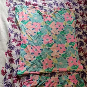 Colorful Floral Pajama Set Fixed price