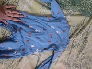 Combo Cute Blue Animal Print Baby Romper