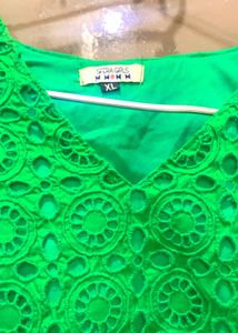 Bright Green Embroidered top