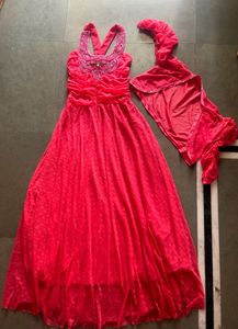 Western Embellished Gown With Jacket Combo