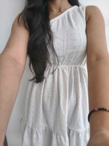 Chic White Eyelet Dress