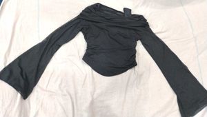 Party ruched Off-Shoulder flared full sleeves Top