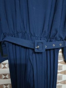 Navy Blue Pleated Jumpsuit