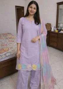 Light Purple Kurta Set with Dupatta 3pc L