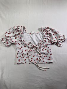 Cute Floral Tie-Front Top