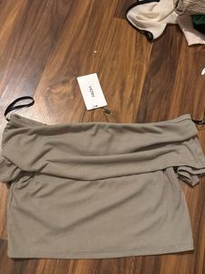 WESTSIDE Off-Shoulder Ribbed Crop Top