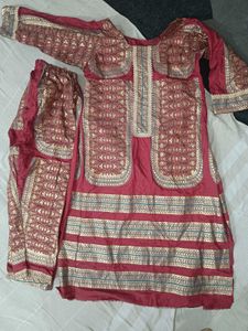 Elegant Maroon & Gold Kurta Set