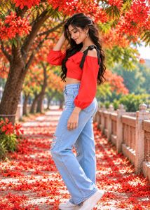 Chic Red Off-Shoulder Crop Top