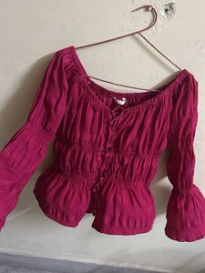 Boho Off-Shoulder Peplum Top