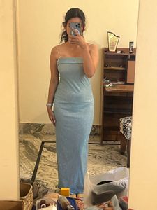 (Sale)Sparkly  Blue Maxi Dress