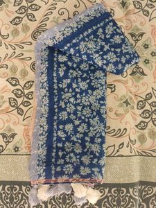 Floral Print Scarf with Tassels