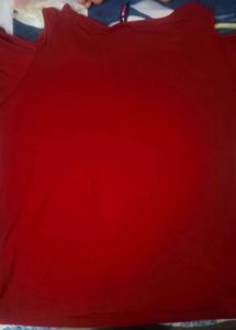 Red Cold Shoulder Top