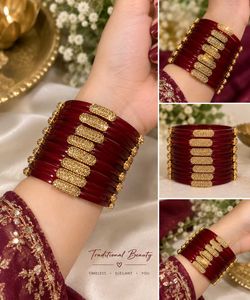 Elegant red & Gold Bangles