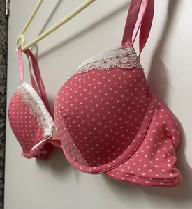 Pink Polka Dot Padded Underwire Bra