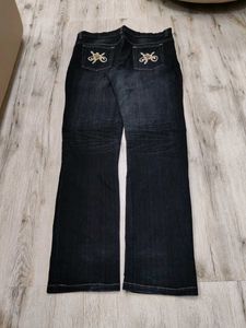 Ma6240 Embellished Dark Wash Jeans waist 34 in