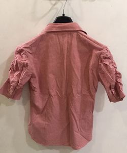 Puff Sleeves Red Checks Semi Formal Shirt