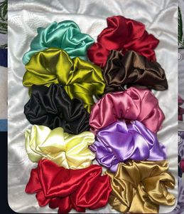 Satin Scrunchies - Set of 10