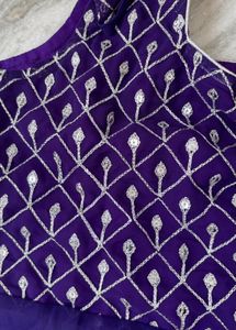 Elegant Purple Embroidered Gown