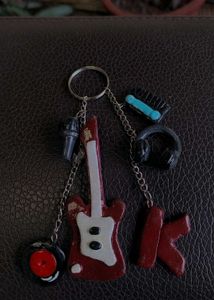Music Themed Guitar Keychain