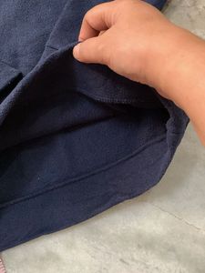 Navy Blue Mock Neck Sweatshirt