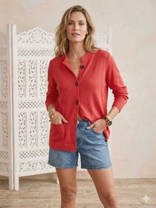 🌸 Imported Chic Red Knit Cardigan D