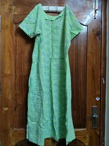 Parrot Green full Hnadloomed Kurti