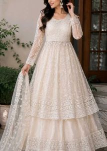cream ethnic dress for wedding season