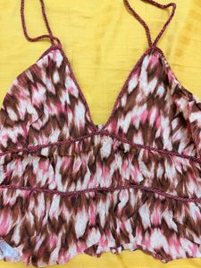 Boho Print Ruffle Camisole Top
