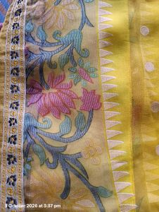Vibrant Yellow Saree with Polka Dots