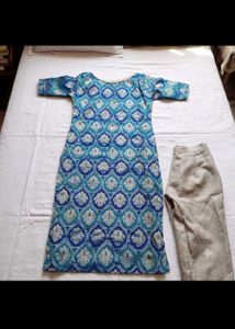New Stunning Blue Brocade Kurta