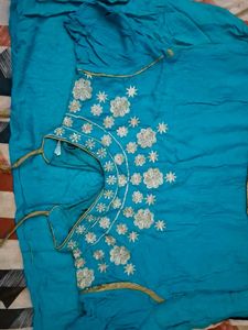Blue Embroidered Kurta