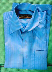 Cambridge Men's Blue Striped Formal Shirt