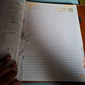 Brown leather diary