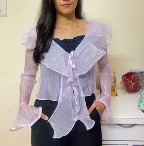 Ruffled Sheer Top