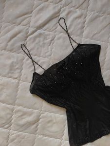 Sparkly Black Camisole Top