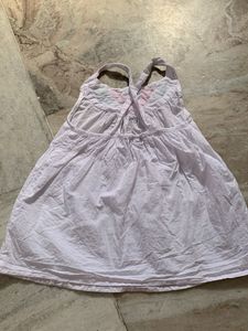 White Embroidered Baby Frock