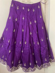 Vibrant Purple Embroidered Ethnic Skirt
