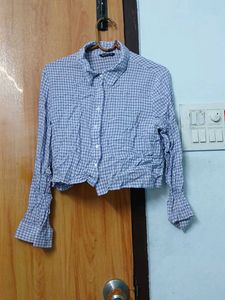 Checkered Cropped Shirt