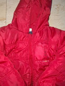 Red Hooded Padded Jacket