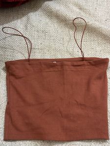 Brown Spaghetti Strap Tank Top