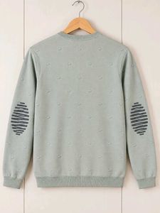 Men's Light Green Textured Sweater