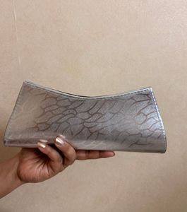 Embellished Silver Party Clutch