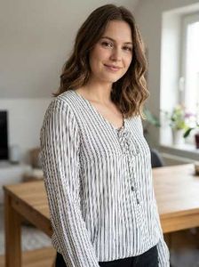 Striped Wrap Style Top