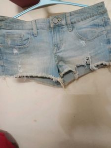 Distressed Denim Shorts